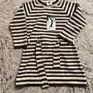 Kate Quinn Vintage Striped Brown and White Knit Dress
